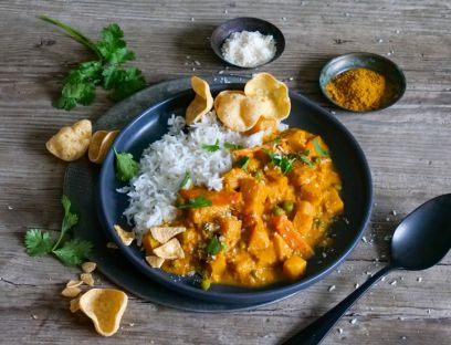 Indisches Korma mit gelben Rüben