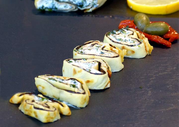 Crêpes mit Algen und Quark