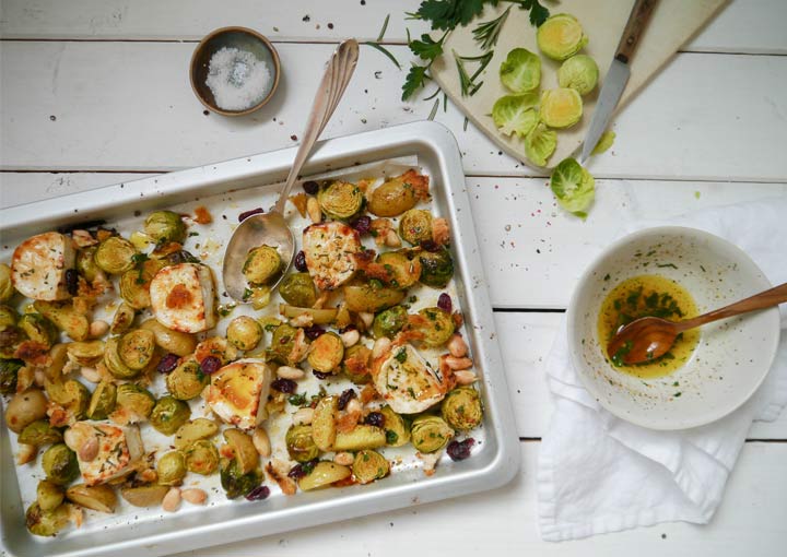 Rosenkohlsalat vom Blech