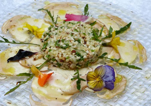 Steinpilzcarpaccio mit Pilztatar