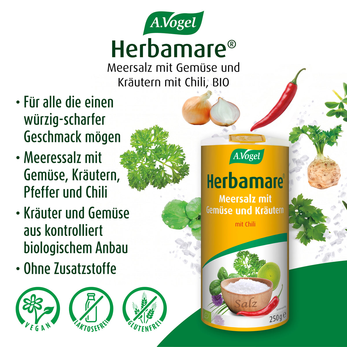 A.Vogel Herbamare® Kräutersalz Spicy, BIO – Produktinformation 1