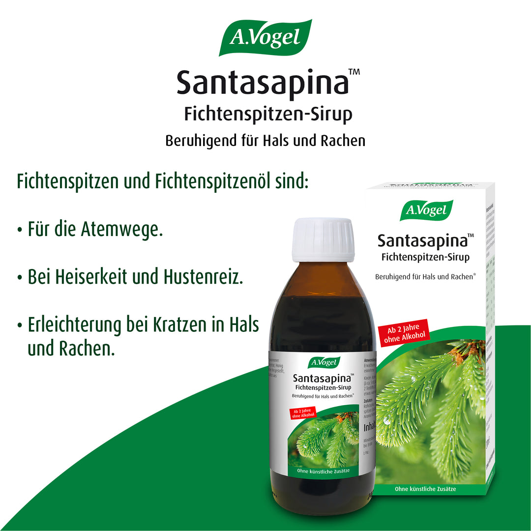 A.Vogel Santasapina™ Fichtenspitzen-Sirup ohne Alkohol, 200 ml