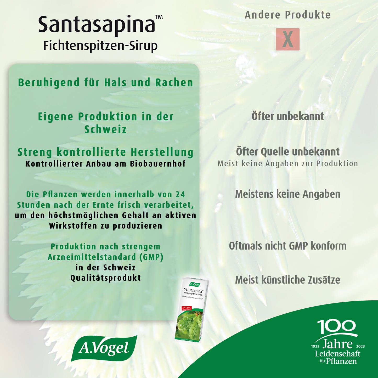 A.Vogel Santasapina™ Fichtenspitzen-Sirup ohne Alkohol, 200 ml