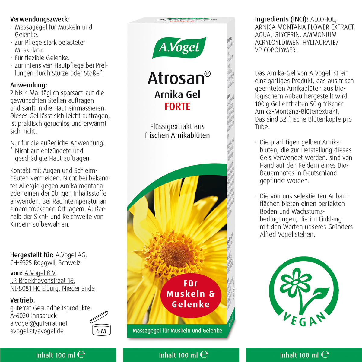 A.Vogel Atrosan Arnika-Gel FORTE – Produktinformation 6