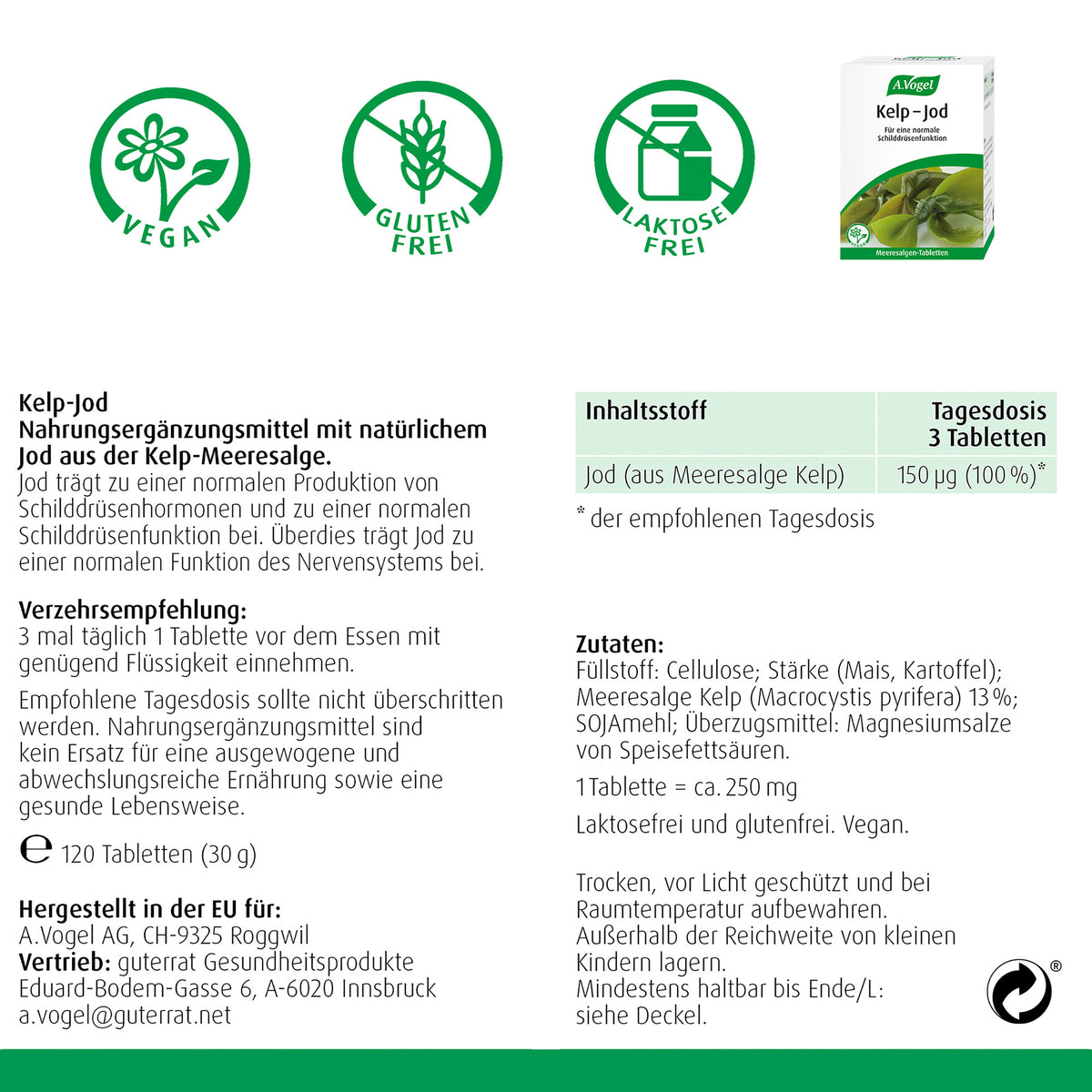 A.Vogel Kelp-Jod Meeresalgen Tabletten – Produktinformation 6