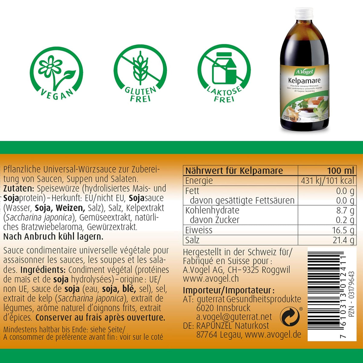 A.Vogel Kelpamare Pflanzliche Universal-Würzsauce – Produktansicht 8
