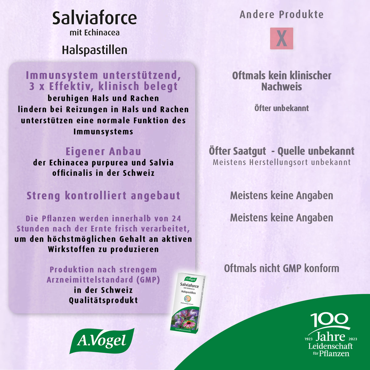 A.Vogel Salviaforce mit Echinacea Halspastillen – Produktinformation 4