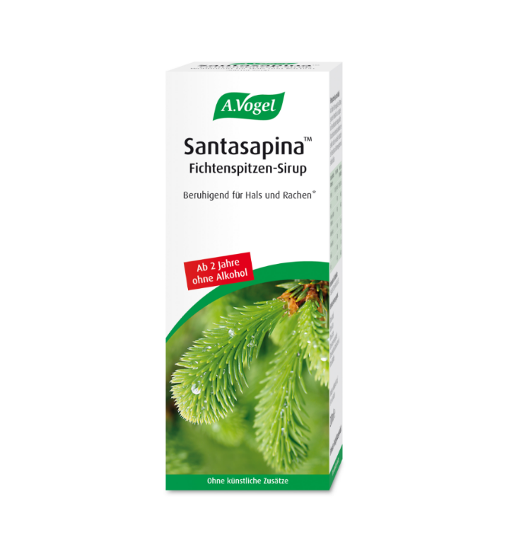 A.Vogel Santasapina™ Fichtenspitzen-Sirup ohne Alkohol – Produktverpackung