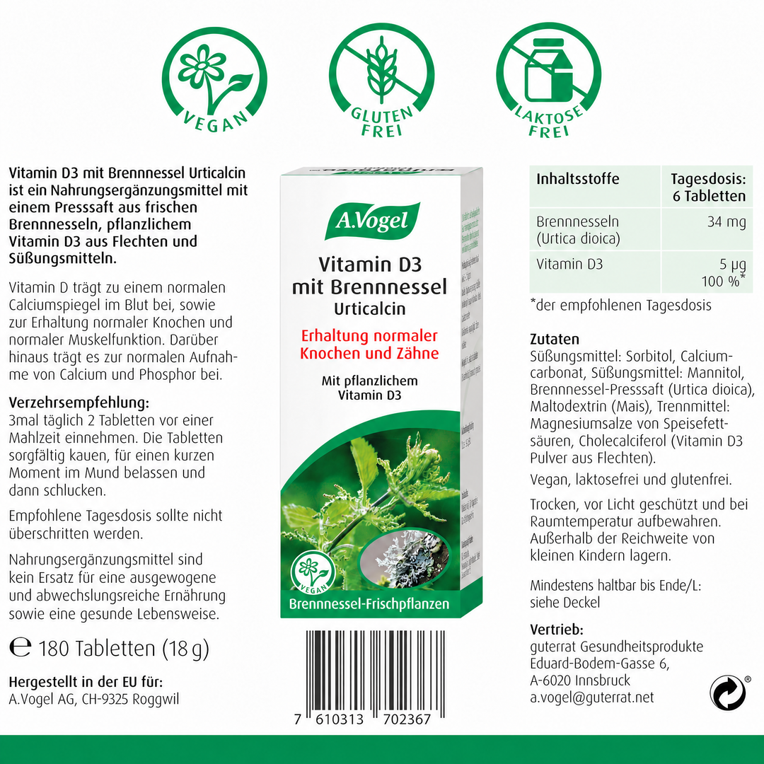 A.Vogel Vitamin D3 mit Brennnessel Urticalcin – Produktinformation 6